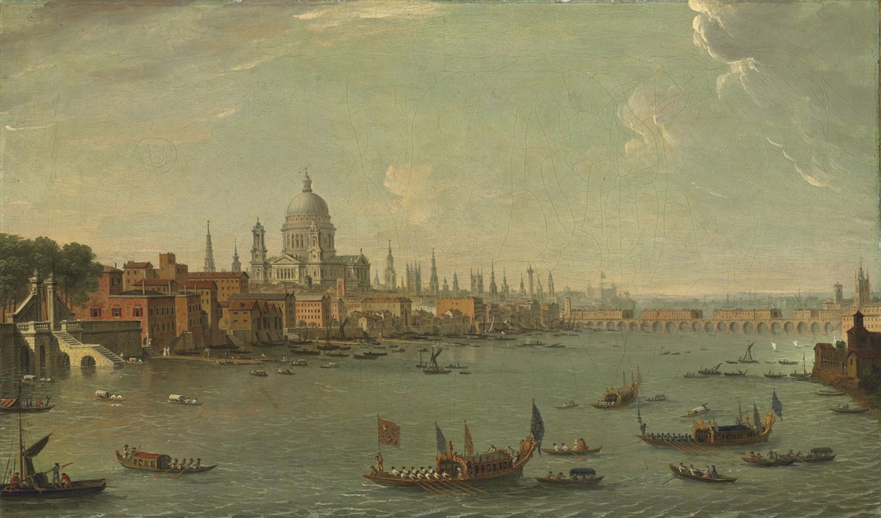 Cuatro vistas de Londres: El Támesis mirando hacia St. Pauls de Antonio Joli