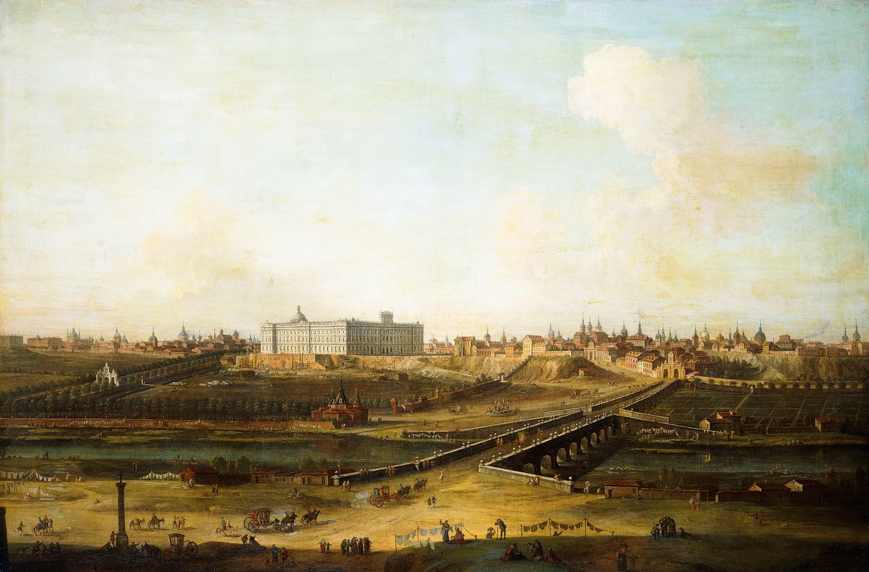 Madrid y el Palacio Real desde la Ribera Oeste del Manzanares, 1752-53 de Antonio Joli