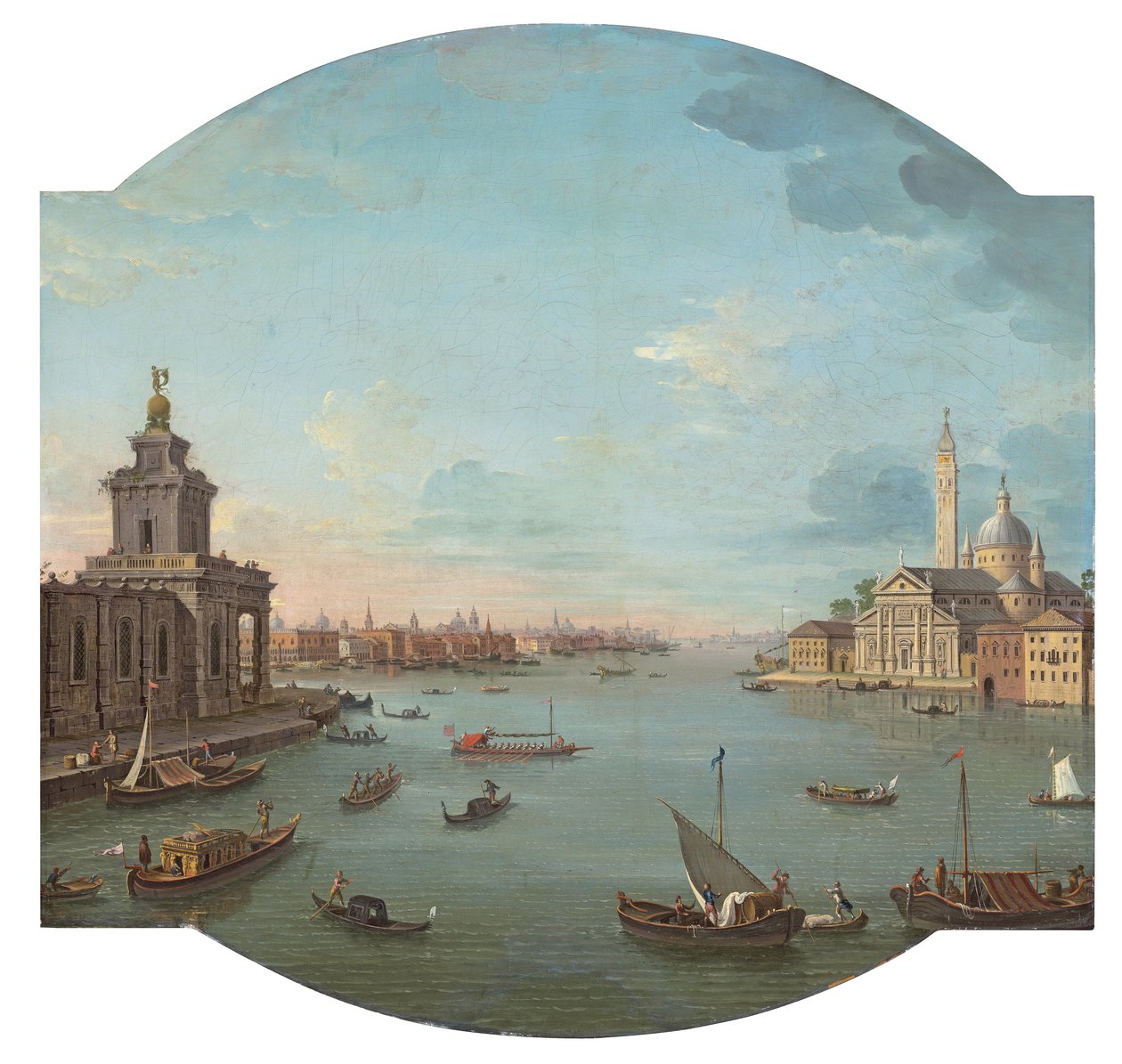 Vista de San Giorgio Maggiore, Venecia, con la Punta della Dogana en Primer Plano de Antonio Joli