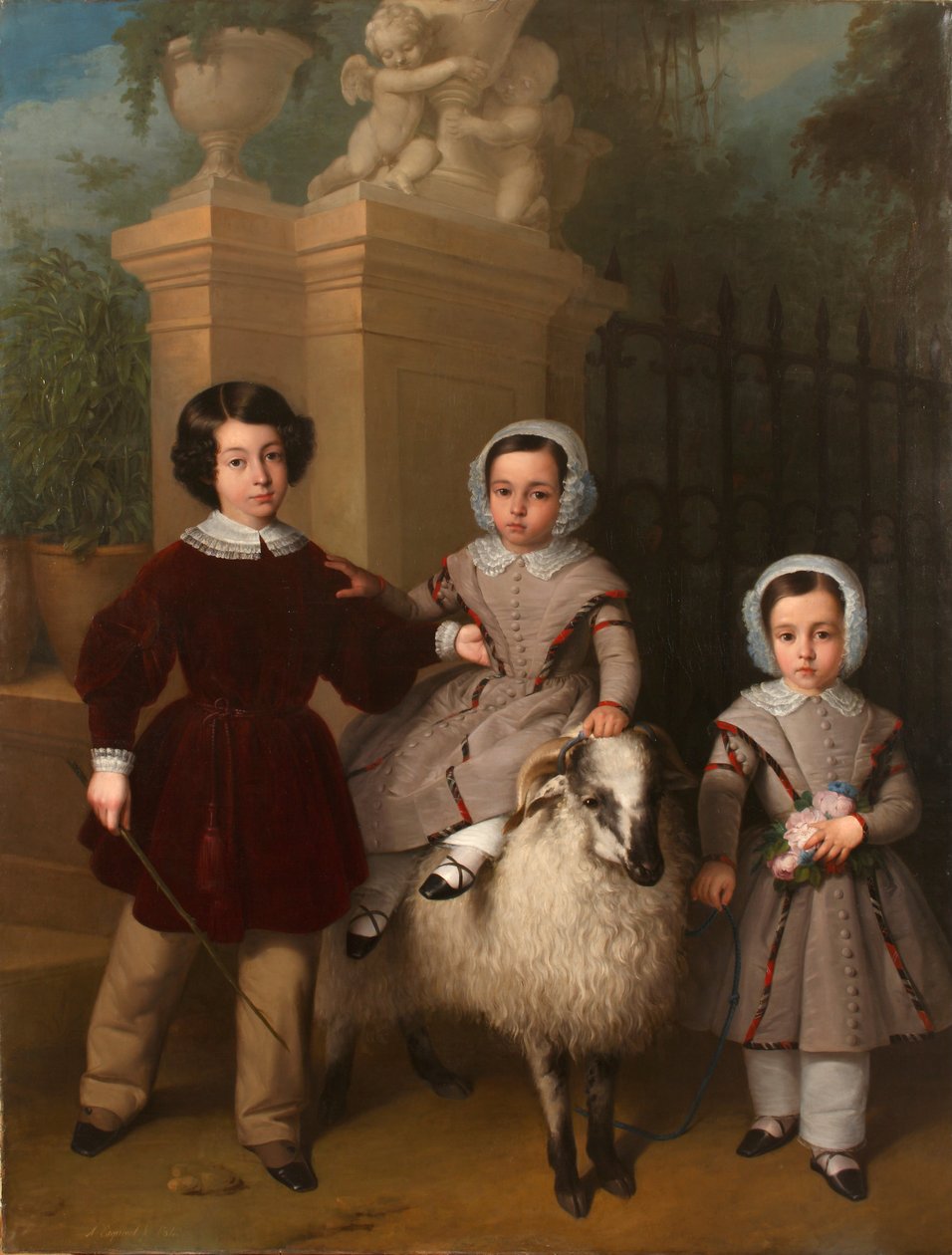 Niños jugando con un carnero de Antonio Mª Esquivel