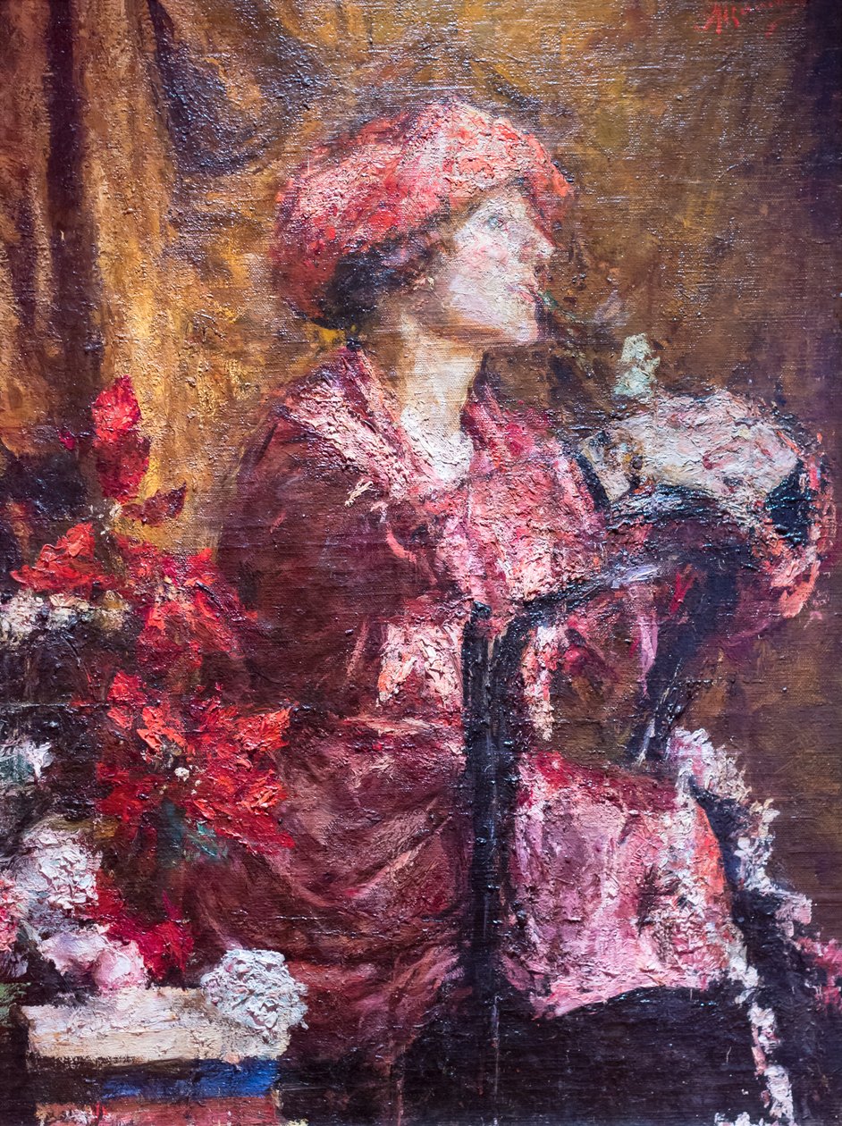 Enrica en morado de Antonio Mancini