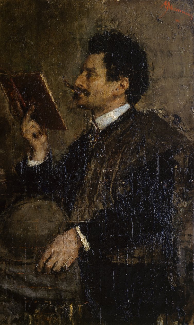 Retrato del crítico Saverio Kambo de Antonio Mancini