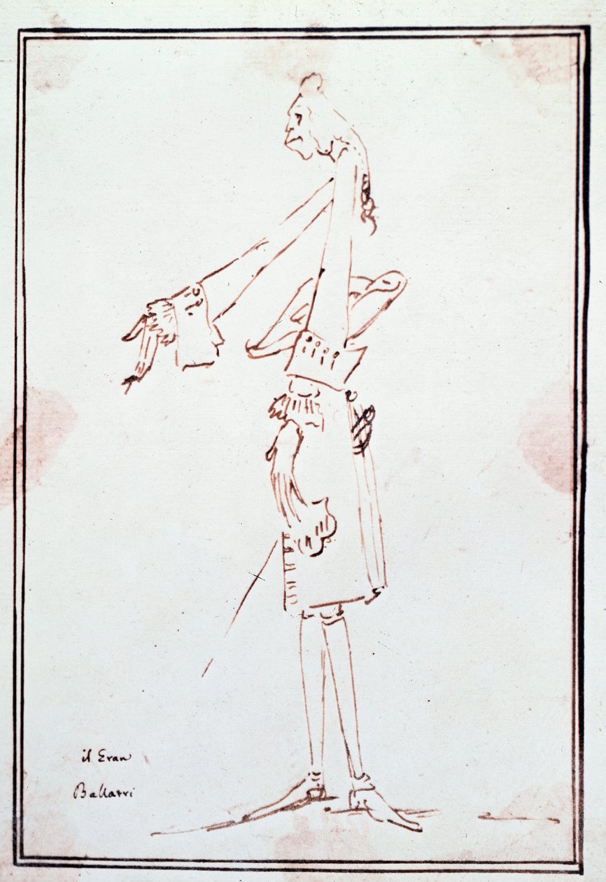 Retrato de Filippo Balatri (1676-1756) castrato italiano. Caricatura de Anton Maria Zanetti (1679-1767). Siglo XVIII Colección privada de Antonio Maria Zanetti
