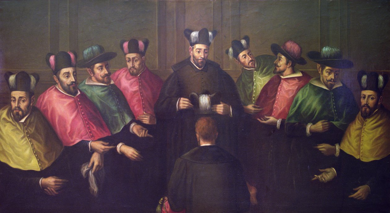 Colocación del birrete doctoral (óleo sobre lienzo) de Antonio Martinez Anaya