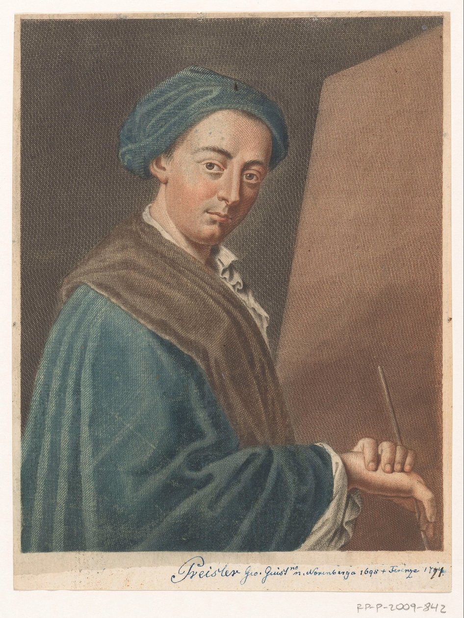 Retrato del artista Johann Justin Preissler Retratos de artistas (título de la serie) de Antonio Pazzi