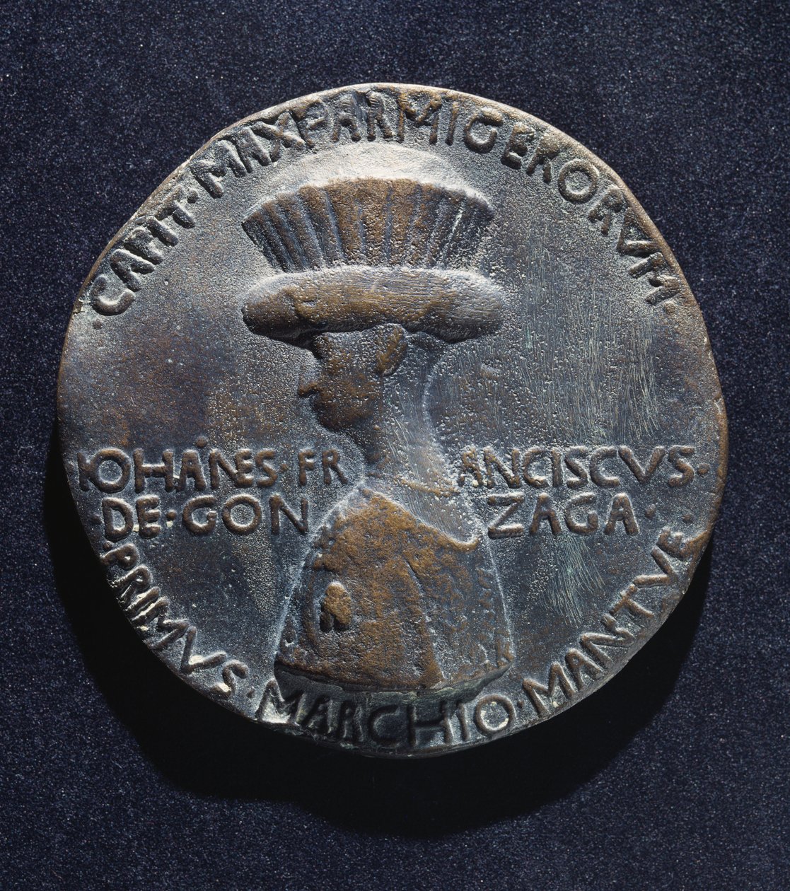 Medalla de bronce de Gianfrancesco Gonzaga (1395-1444), anverso, diseñada por Antonio di Puccio Pisano, conocido como Pisanello (1395-1455 aprox.) de Antonio Pisanello