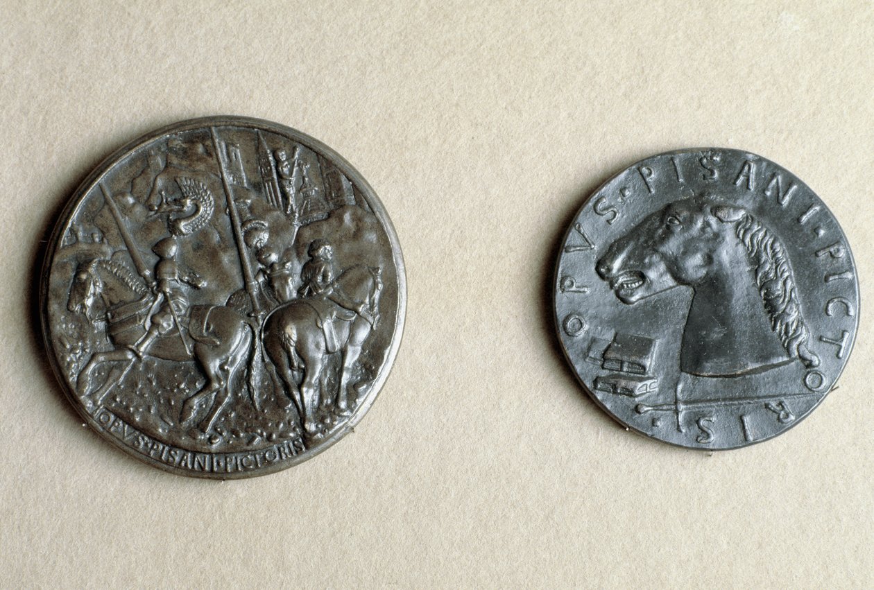 Medalla de Francesco Sforza, señor de Cremona, a caballo de Antonio Pisanello