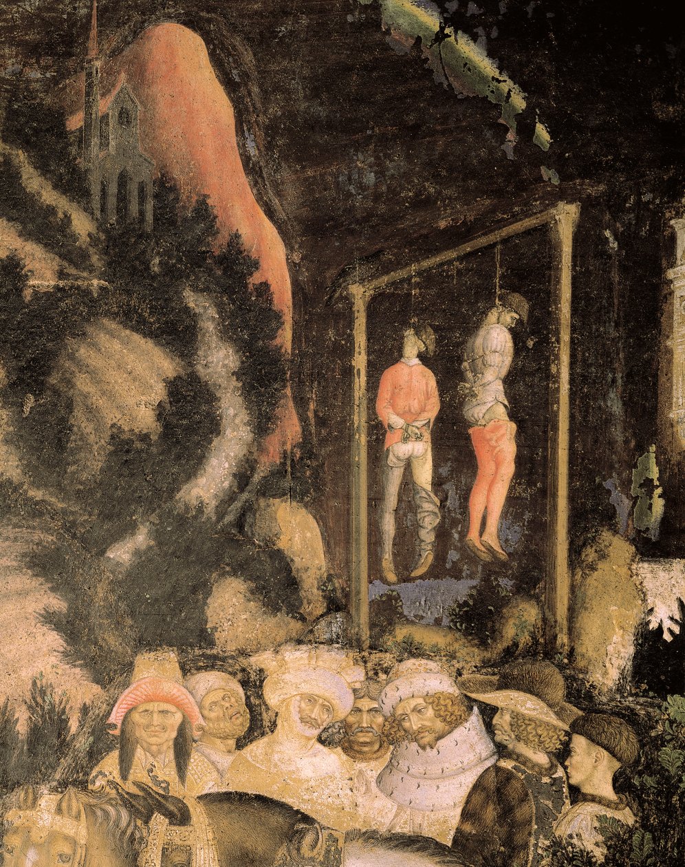 Los ahorcados, detalle de San Jorge y la Princesa de Antonio Pisanello