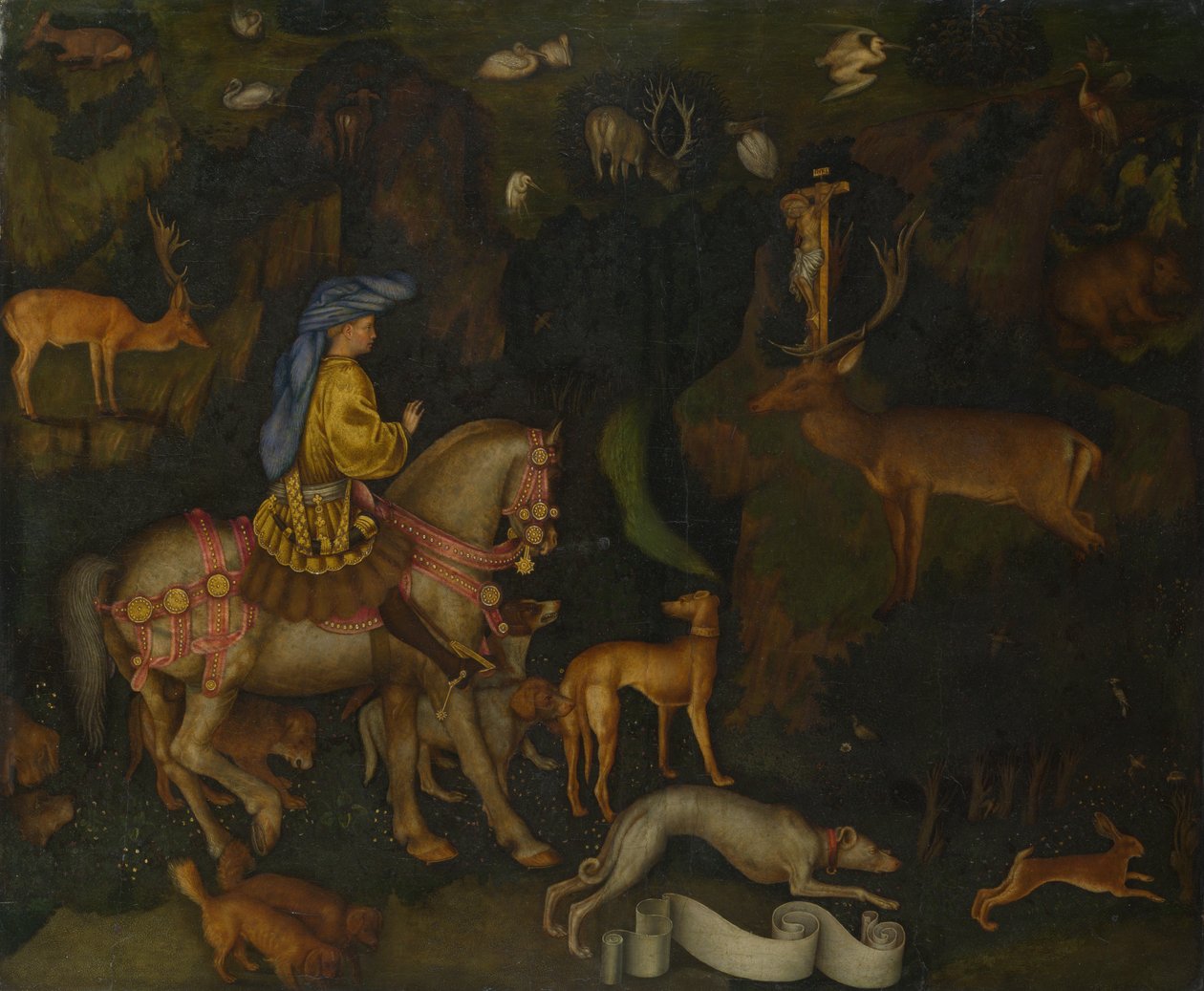La visión de San Eustaquio, c. 1440 de Antonio Pisanello