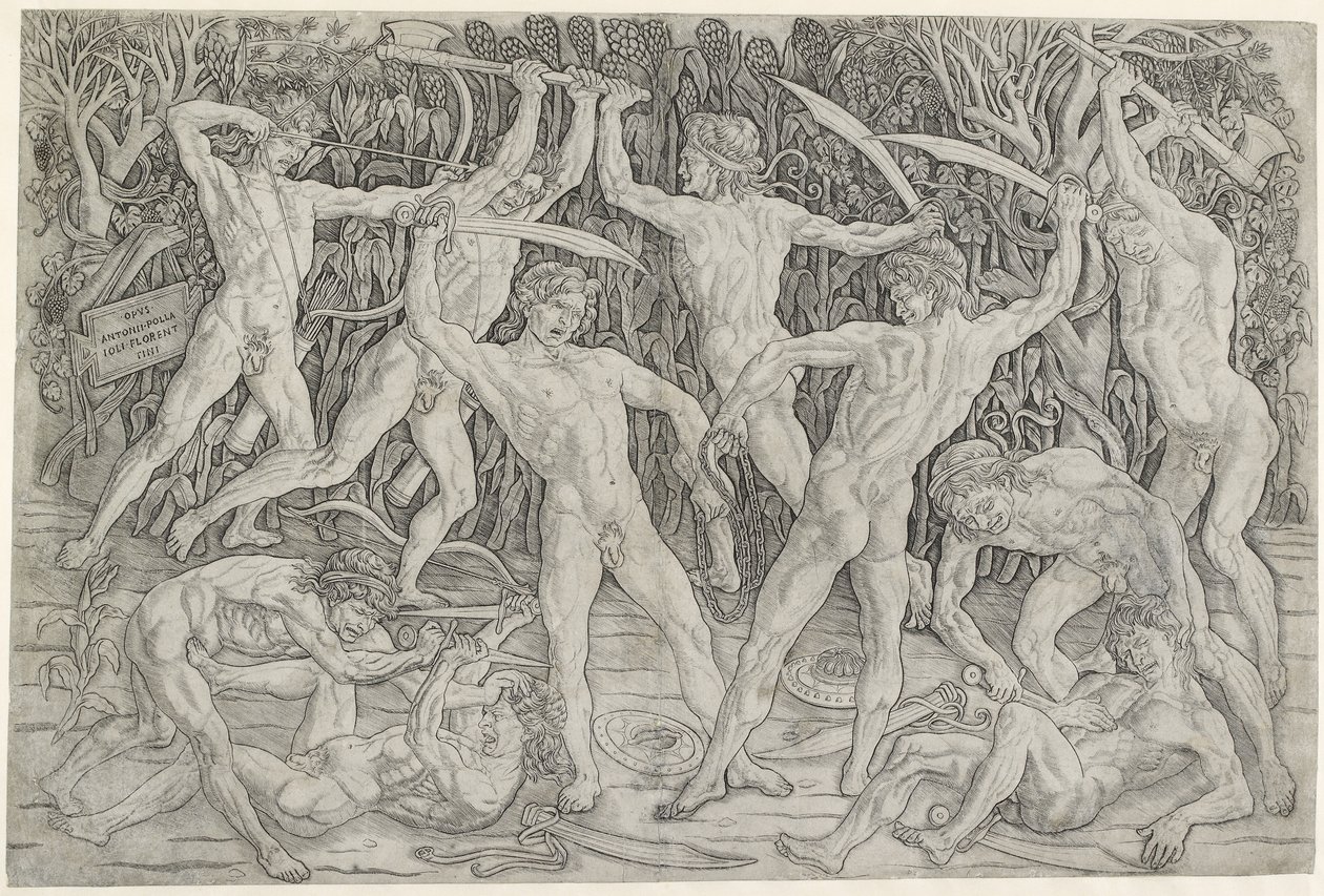Batalla de hombres desnudos de Antonio Pollaiuolo