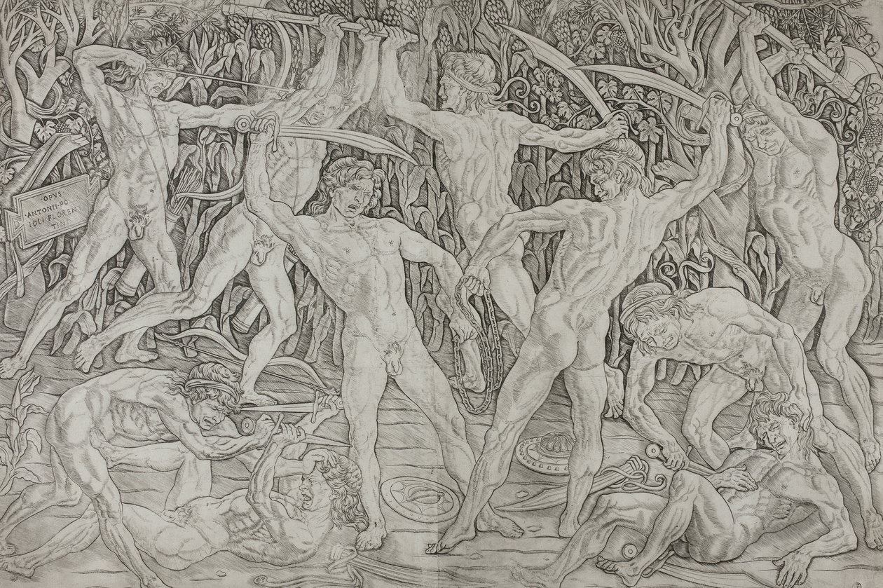 Batalla de los hombres desnudos de Antonio Pollaiuolo