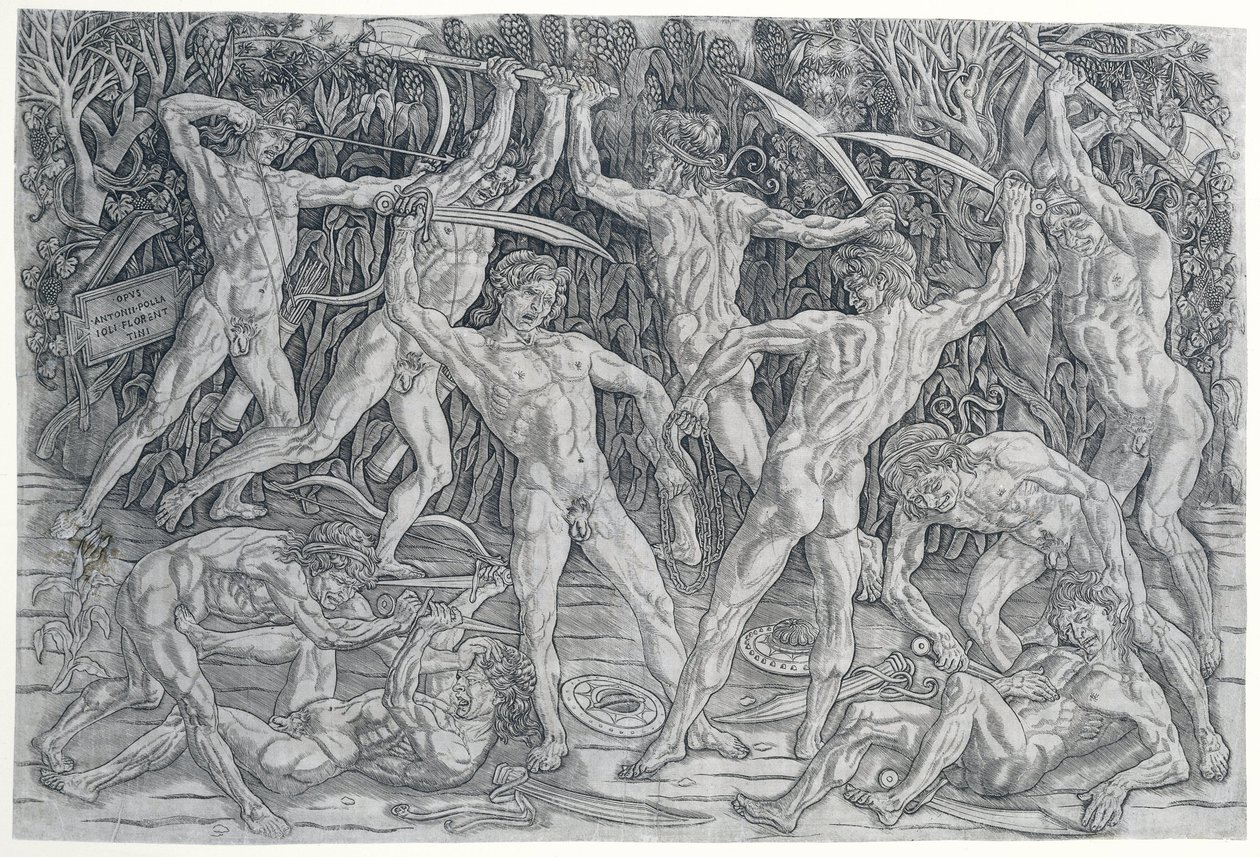 Batalla de los desnudos
La batalla de los hombres desnudos
Los espadachines de Antonio Pollaiuolo