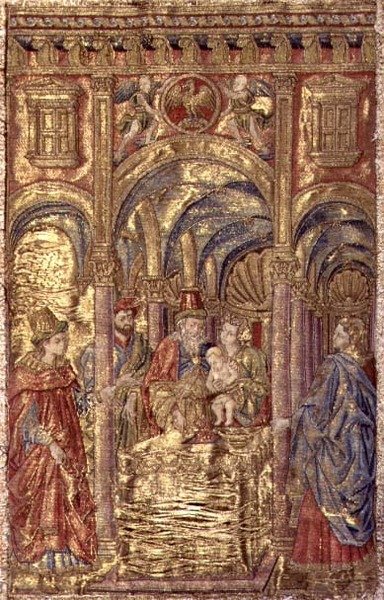 La circuncisión, tapiz que representa escenas de la vida de San Juan Bautista de Antonio Pollaiuolo
