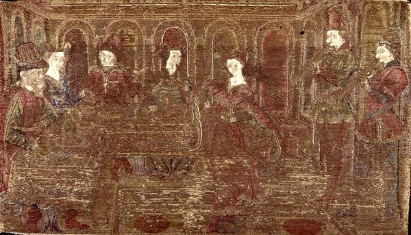 La danza de Salomé, tapiz que representa escenas de la vida del santo de Antonio Pollaiuolo