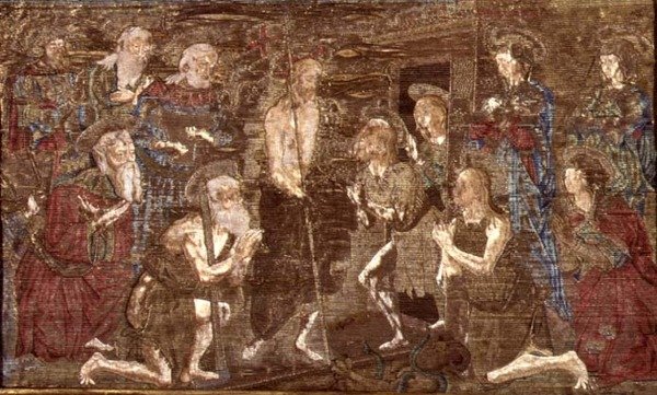 El descenso de Cristo al Limbo y la liberación de San Juan Bautista, tapiz que representa escenas de la vida del santo de Antonio Pollaiuolo