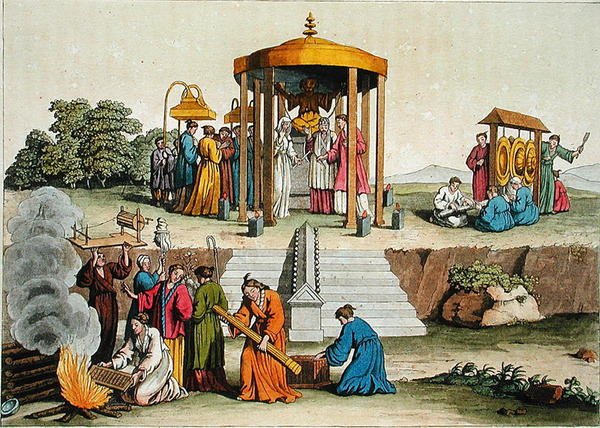 Ceremonia de boda japonesa, ilustración de 