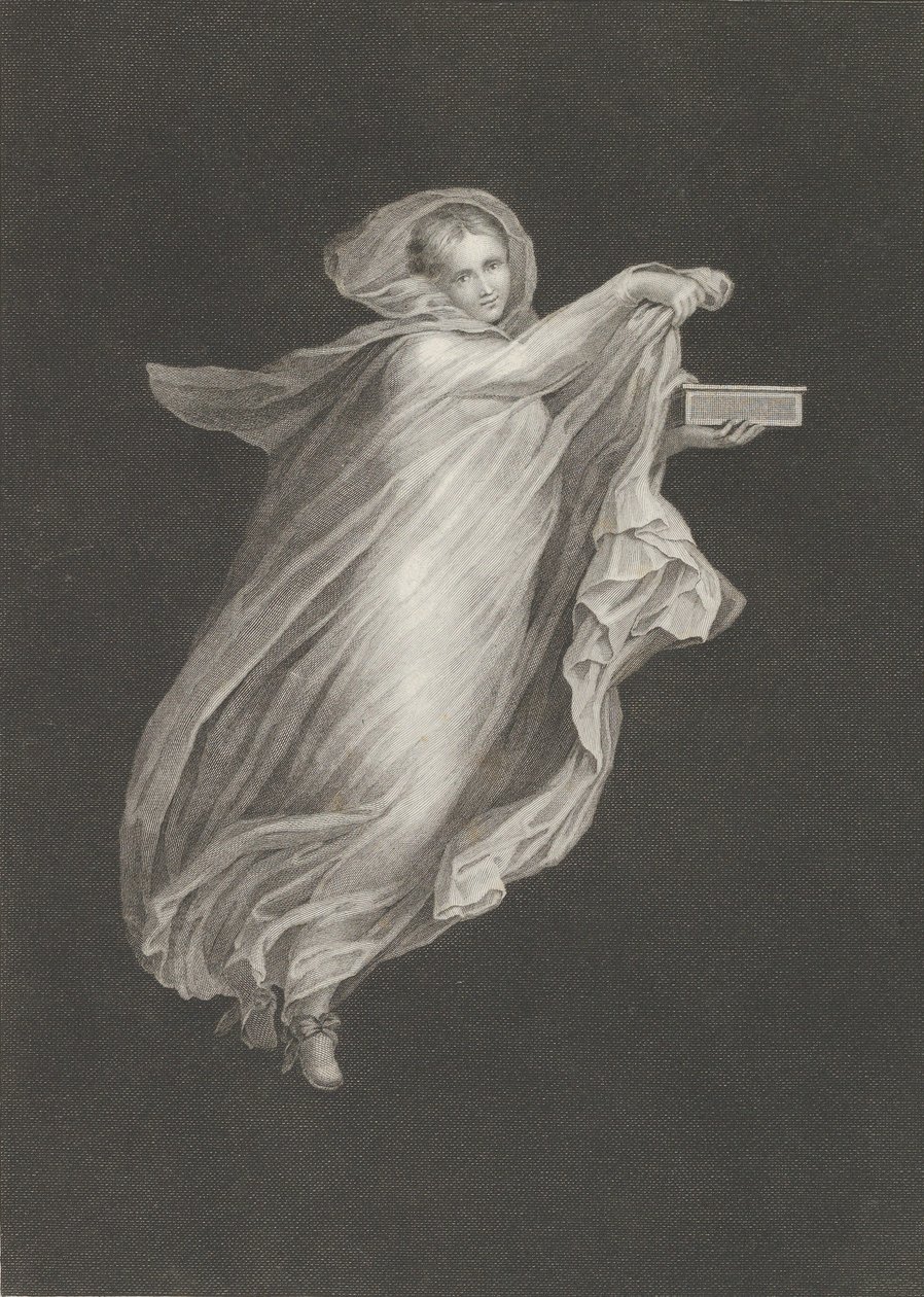 Una bacante con un chal con capucha y sosteniendo una caja en su mano izquierda, ca. 1795-ca. 1820 de Antonio Ricciani