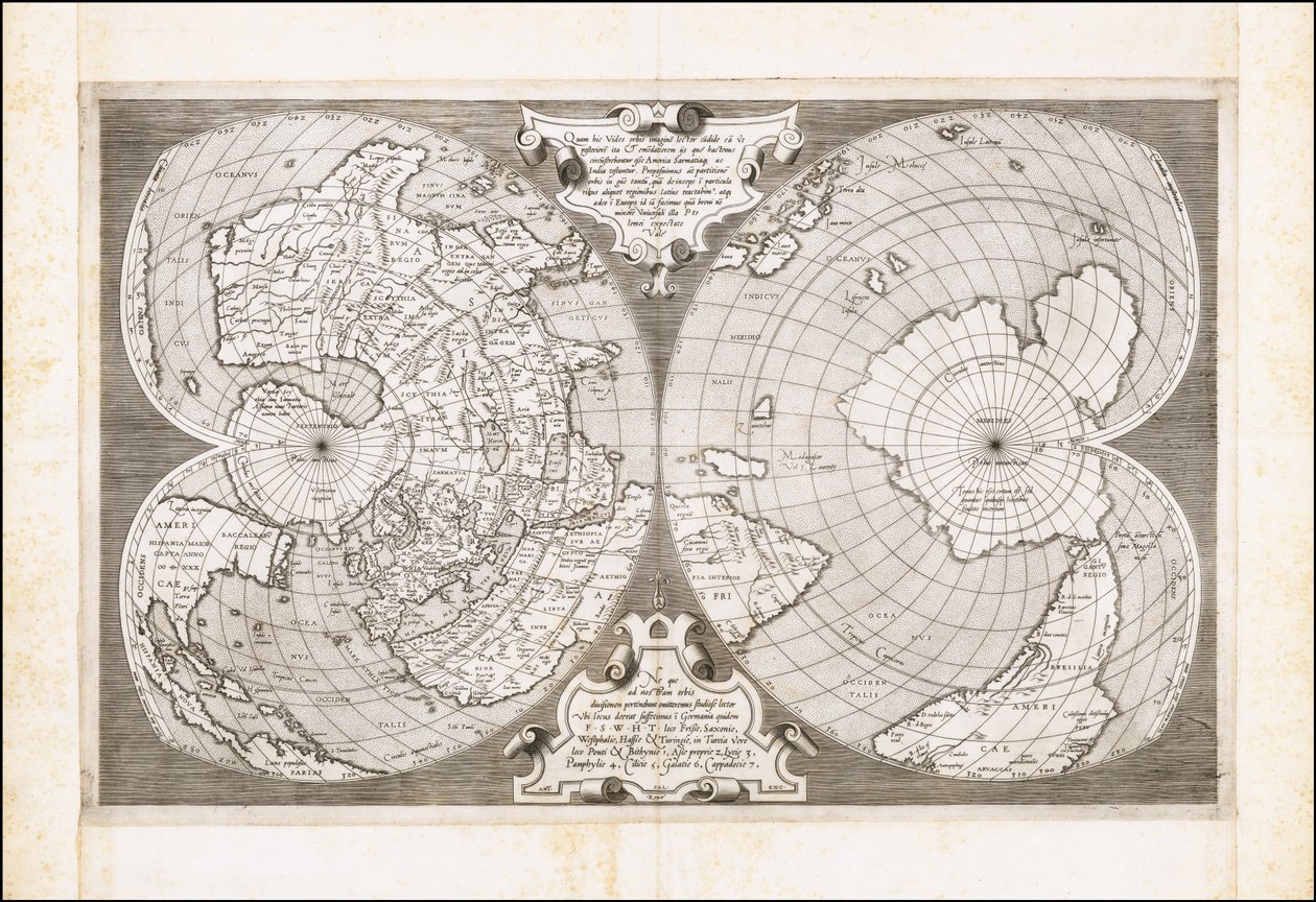 Doble mapa cordiforme del Mundo, por Antonio Salamanca de Antonio Salamanca