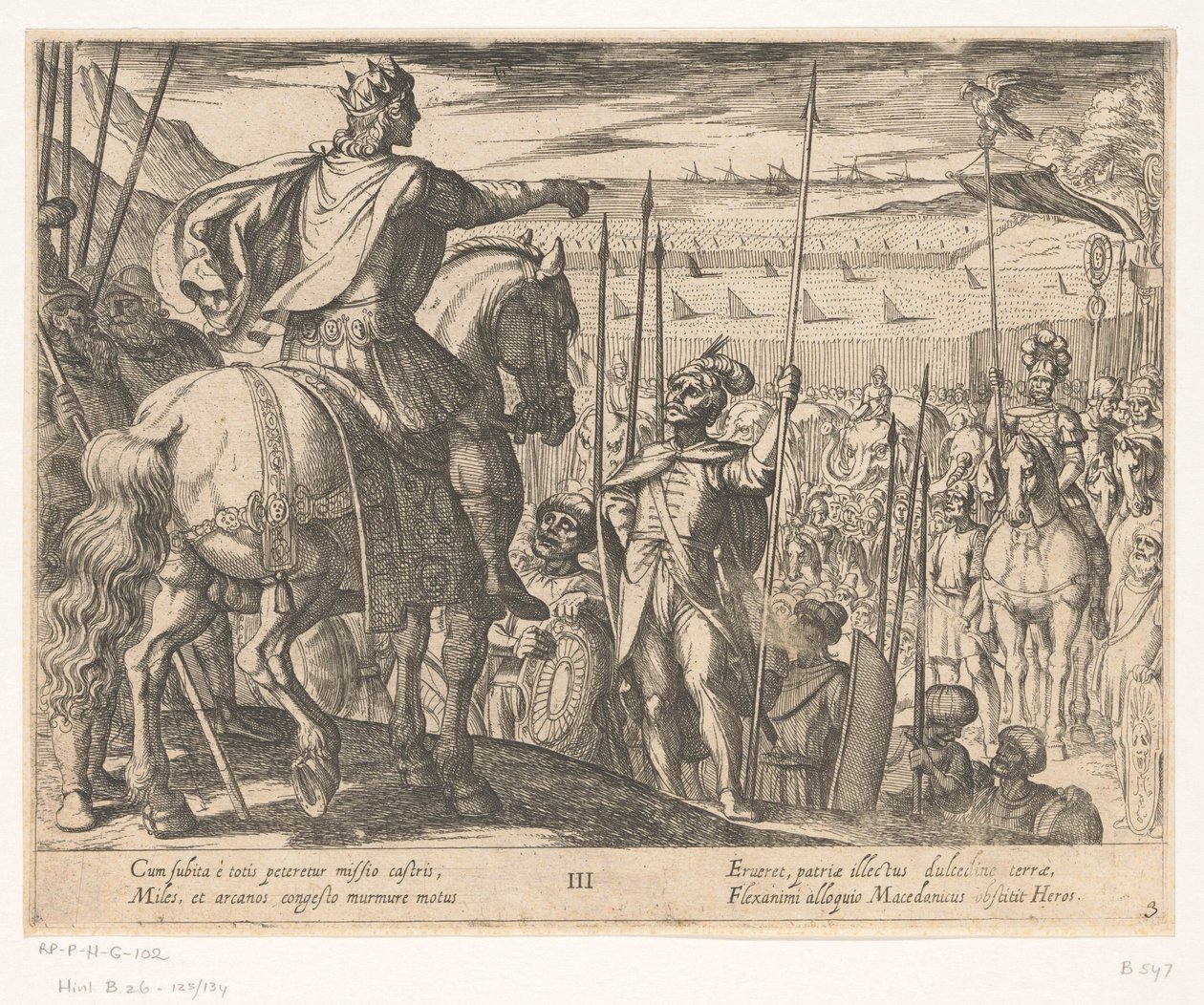 Alejandro Magno instruye a los soldados macedonios Las hazañas de Alejandro Magno (título de la serie) Alexandri magni praecipvae res gestae (título de la serie) de Antonio Tempesta