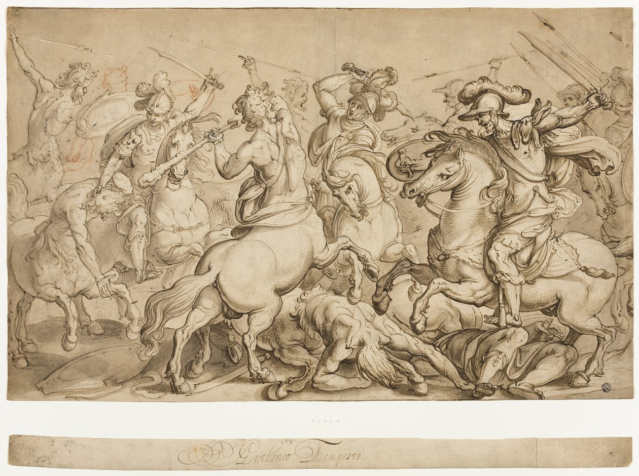 Batalla de los Lapitas y Centauros de Antonio Tempesta