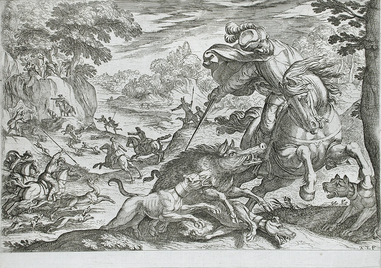 Caza del jabalí de Antonio Tempesta