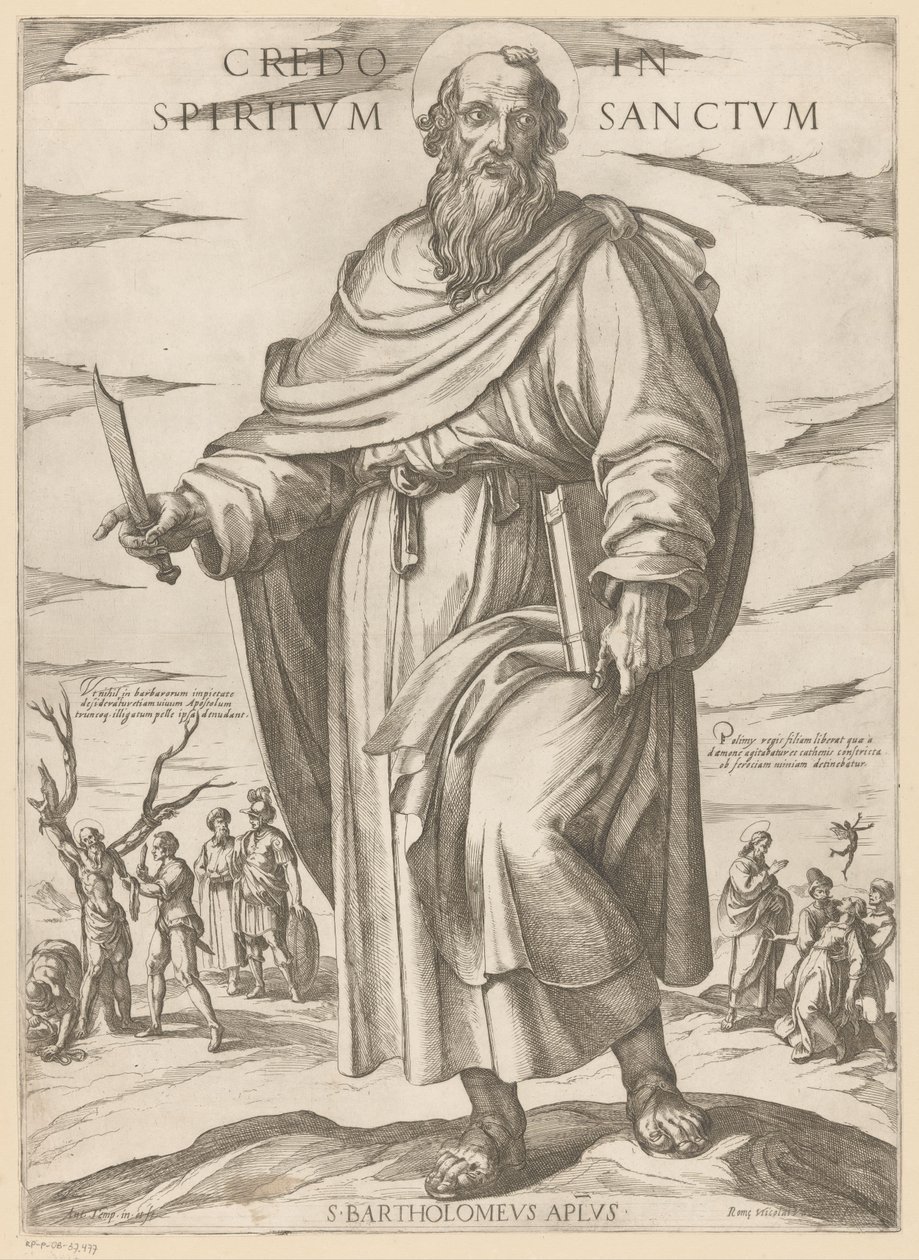 de San Bartolomé Creo en el Espíritu Santo (título sobre el objeto) Cristo, María en de apóstol (título de la serie) de Antonio Tempesta