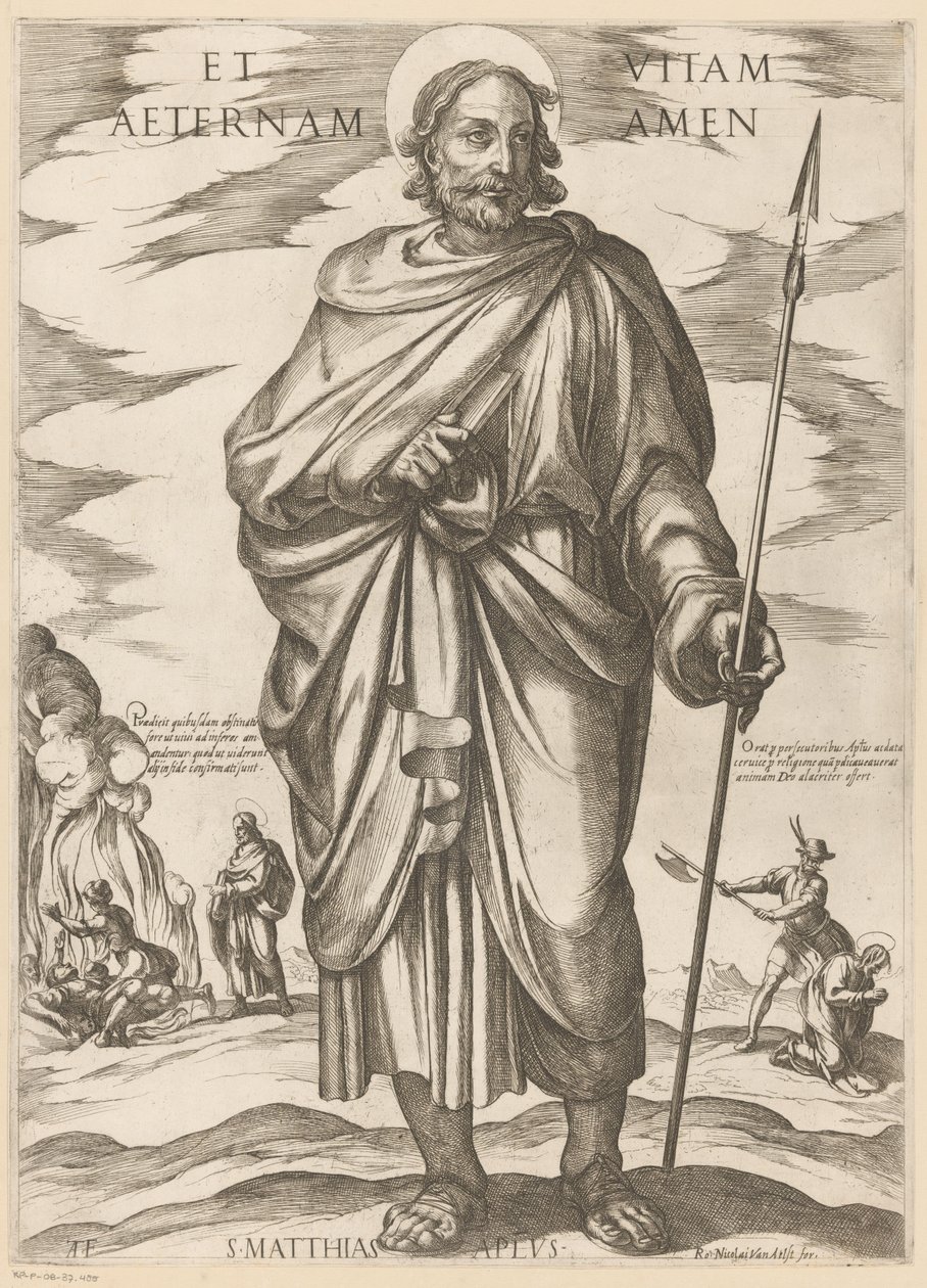 de San Matías Y vida eterna amén (título sobre objeto) Cristo, María en de apóstol (título de la serie) de Antonio Tempesta