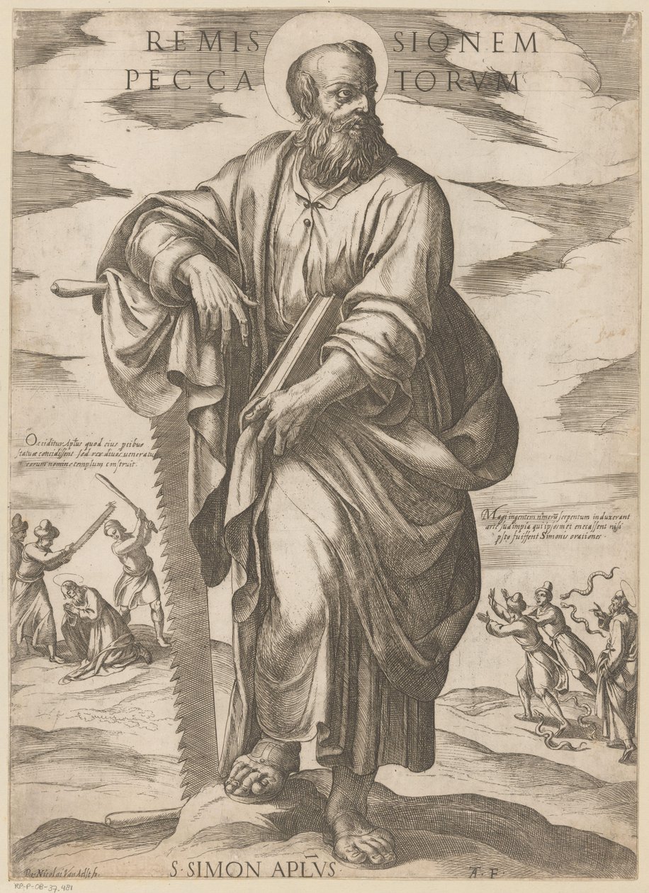 de San Simón Remisión de los pecados (título sobre el objeto) Cristo, María en de apóstol (título de la serie) de Antonio Tempesta