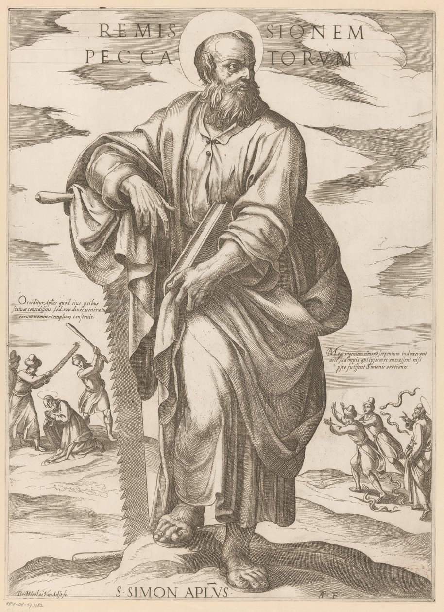 de San Simón Remisión de los pecados (título sobre el objeto) Cristo, María en de apóstol (título de la serie) de Antonio Tempesta