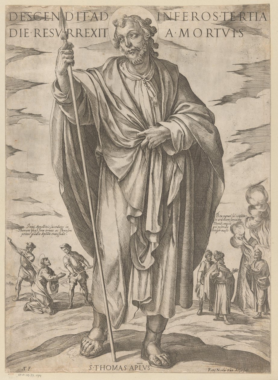 de Santo Tomás Descendió a los infiernos al tercer día resucitó de entre los muertos (título sobre el objeto) Cristo, María en de apóstol (título de la serie) de Antonio Tempesta