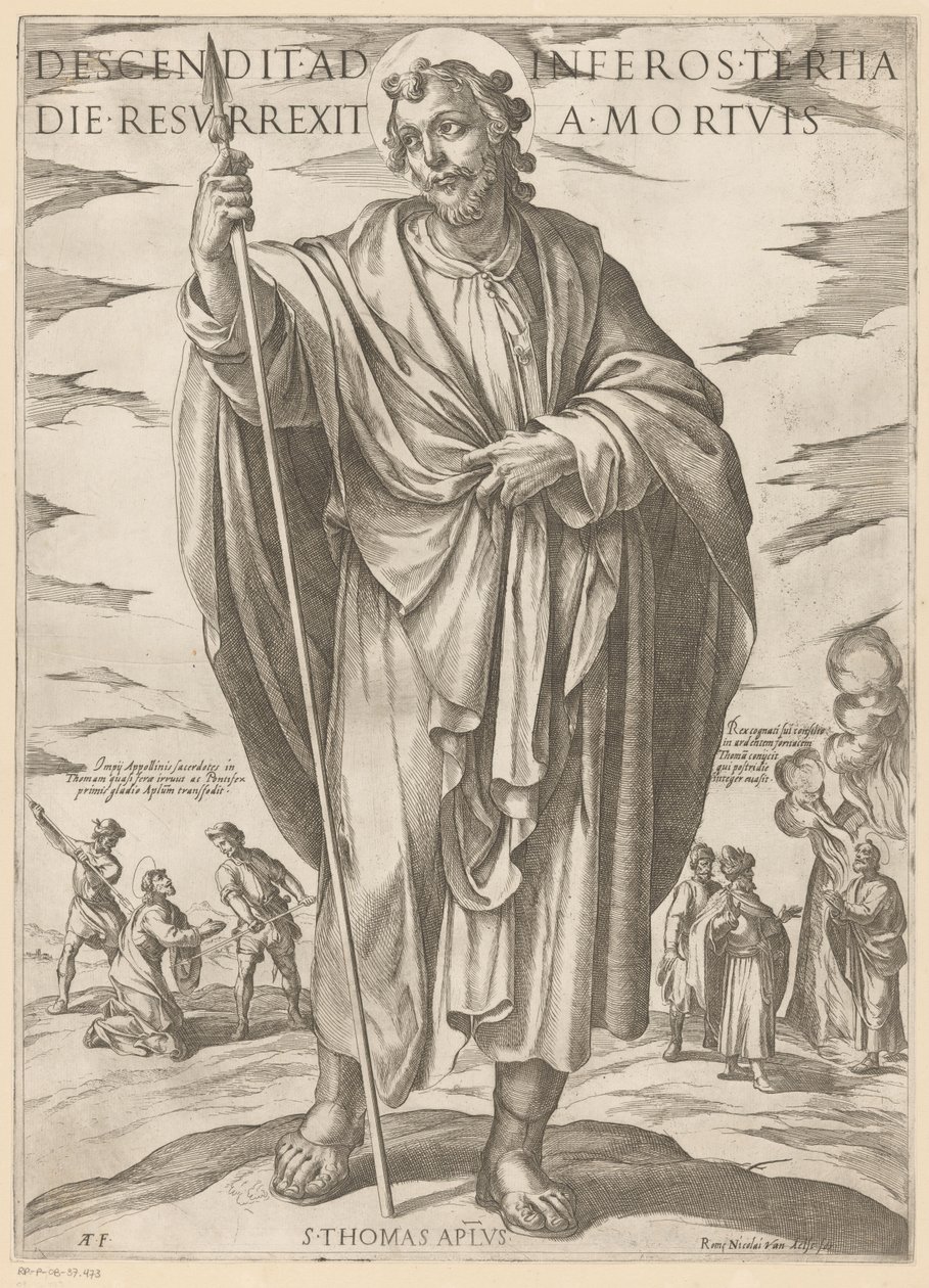 de Santo Tomás Descendió a los infiernos al tercer día resucitó de entre los muertos (título sobre el objeto) Cristo, María en de apóstol (título de la serie) de Antonio Tempesta