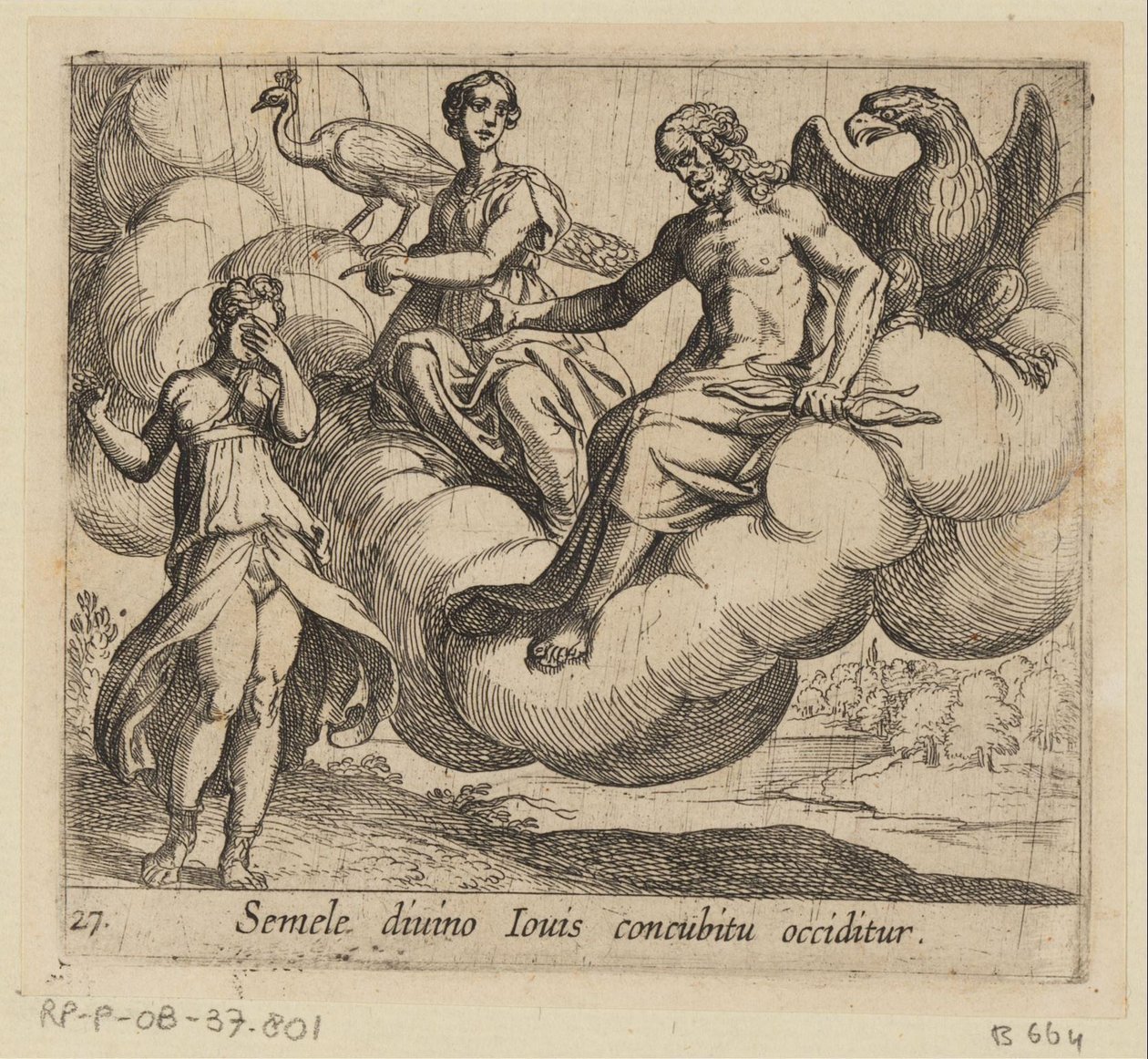 De wens van Semele Sémele es asesinado por el coito con el divino Júpiter (título sobre el objeto) Metamorphoseon o transformaciones (título de la serie) Metamorfosen van Ovidius (título de la serie) de Antonio Tempesta
