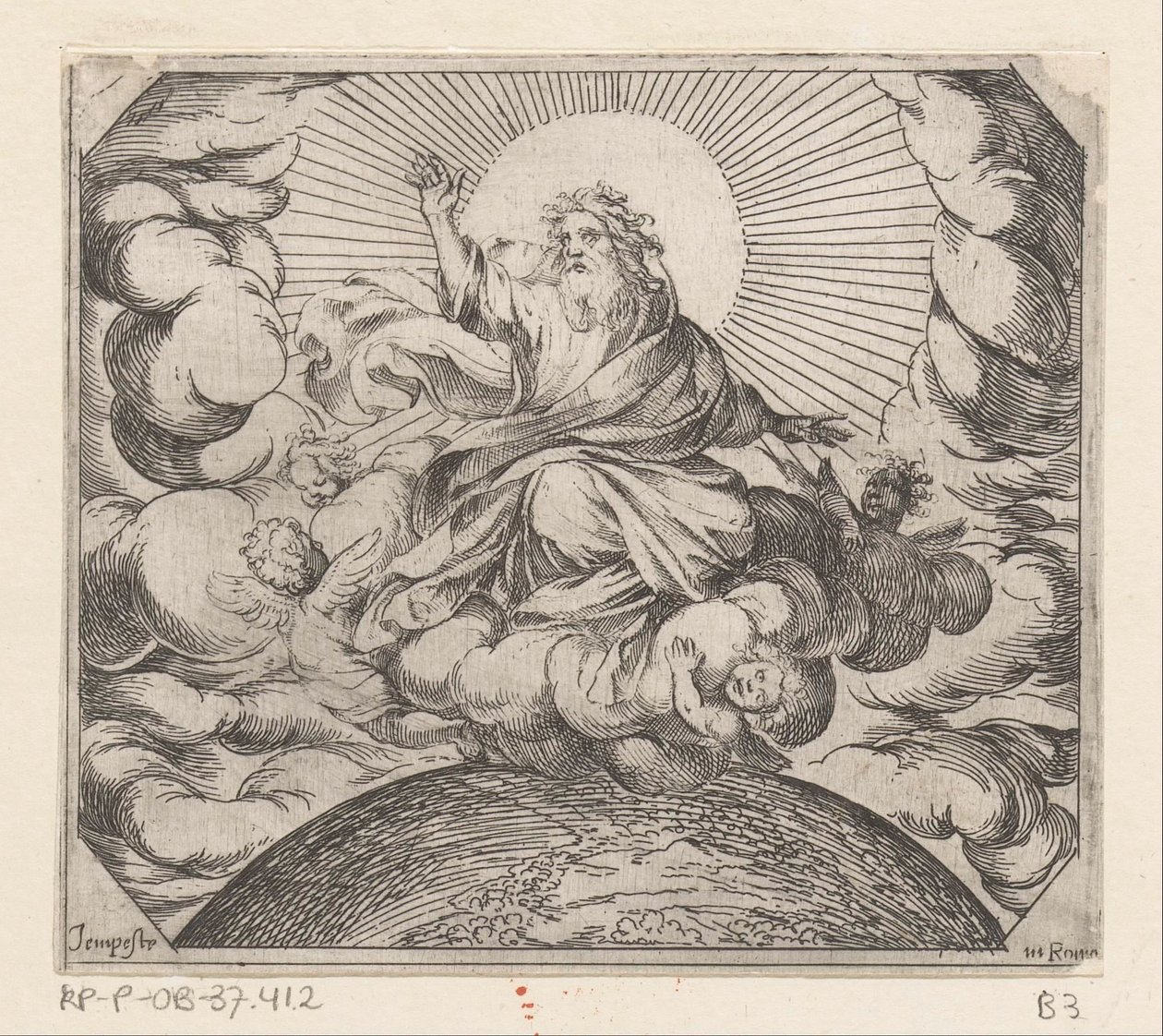 Dios separa la tierra y el agua Creación (título de la serie) de Antonio Tempesta
