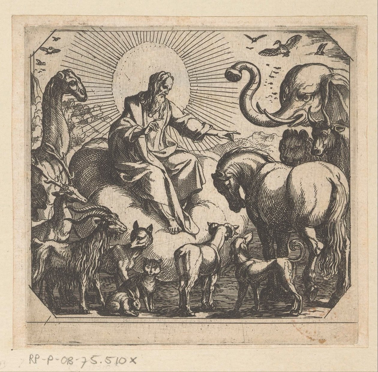 Dios crea los animales en la tierra. La criatura de Antonio Tempesta