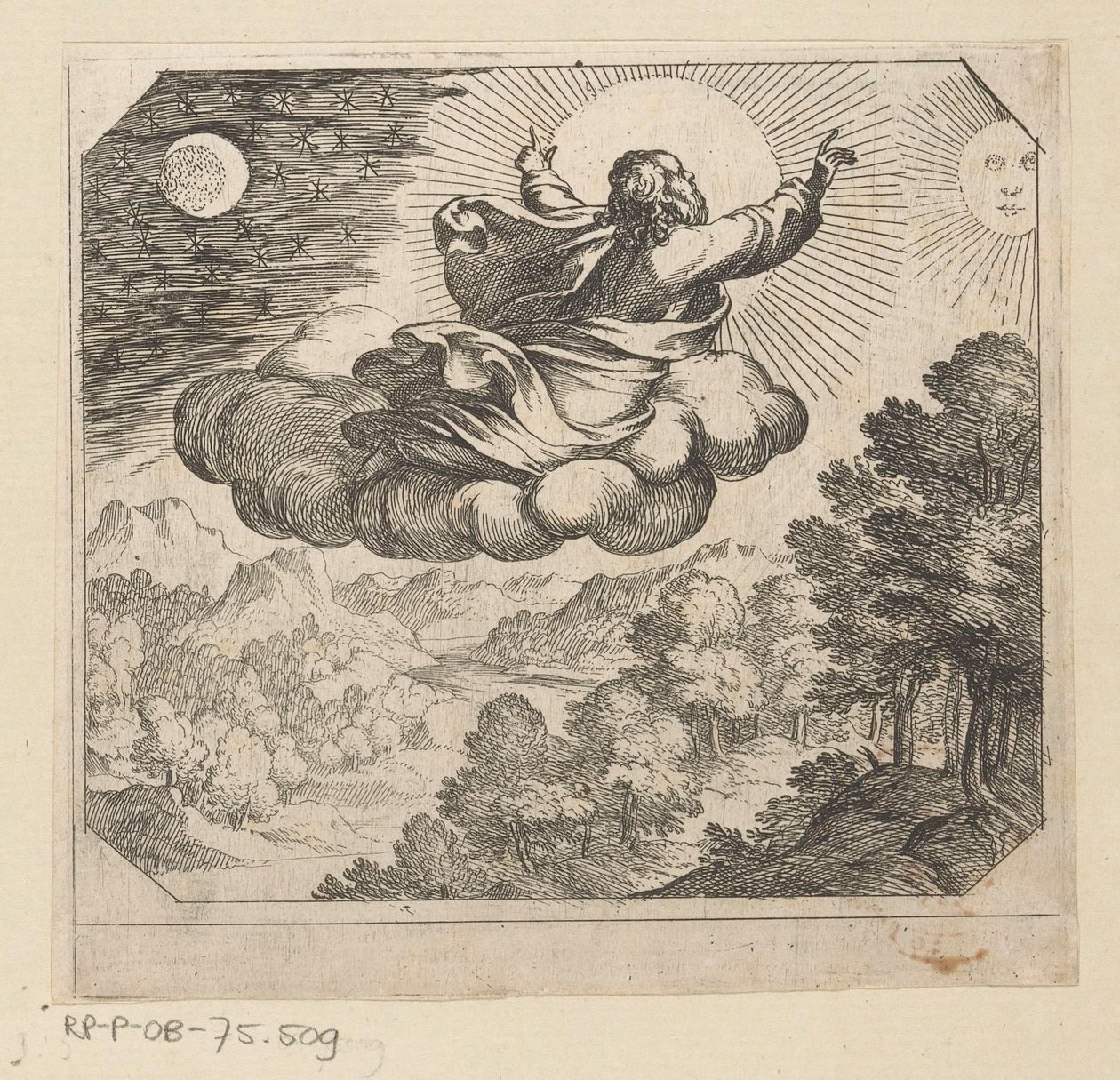 Dios crea el sol, la luna y las estrellas La criatura de Antonio Tempesta