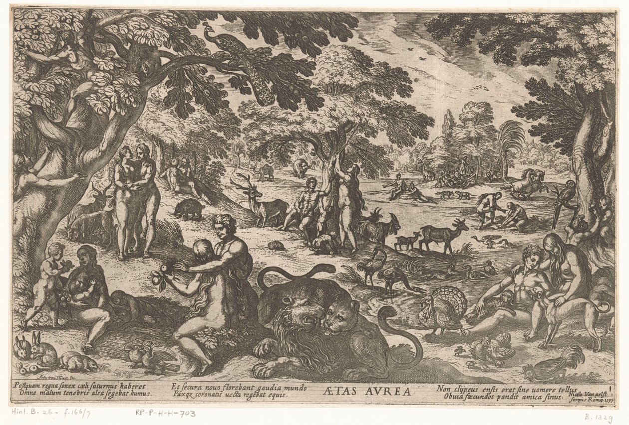 edad de oro Aetas aurea (título sobre objeto) Cuatro edades del mundo (título de la serie) de Antonio Tempesta