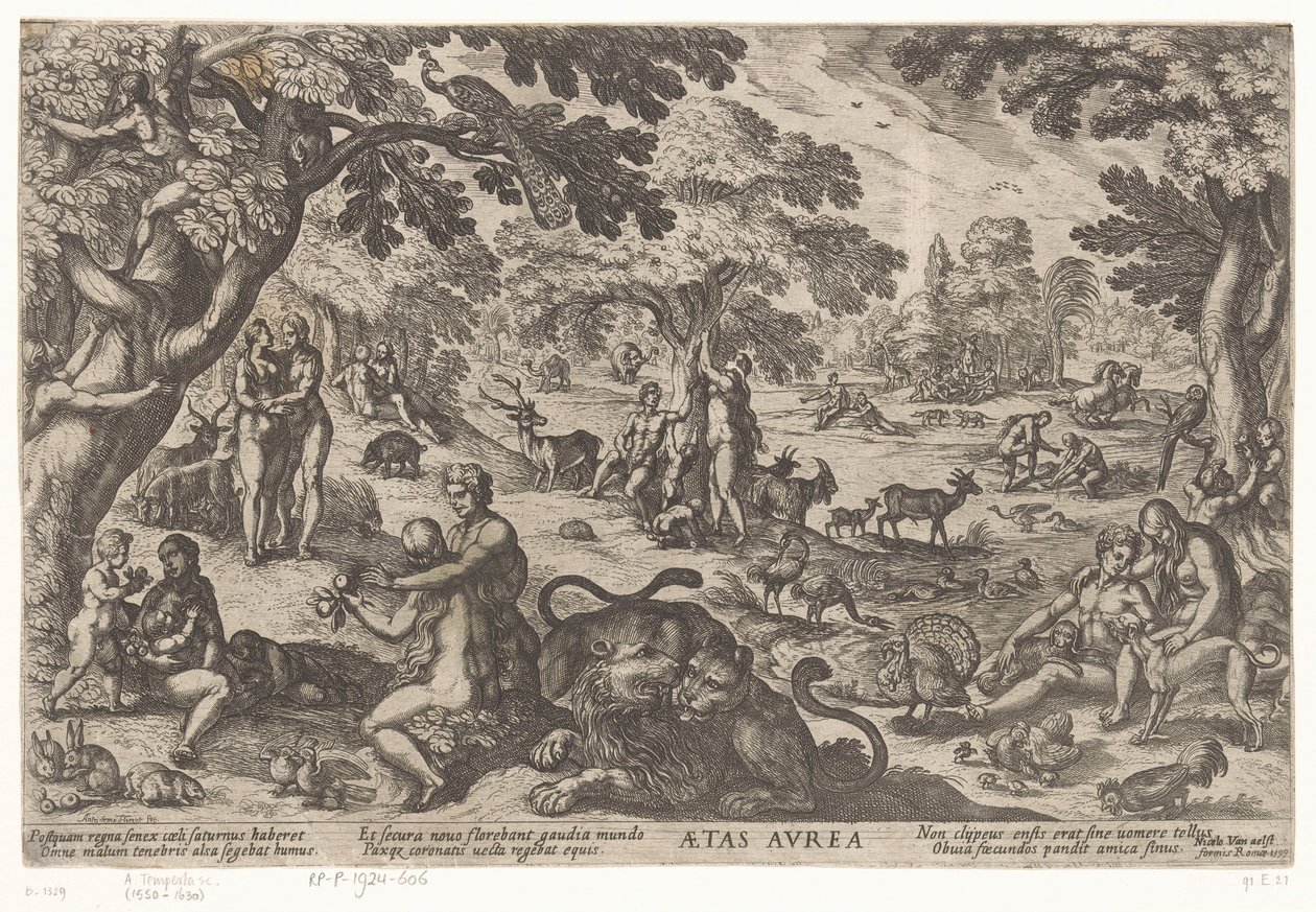 edad de oro Aetas aurea (título sobre objeto) Cuatro edades del mundo (título de la serie) de Antonio Tempesta