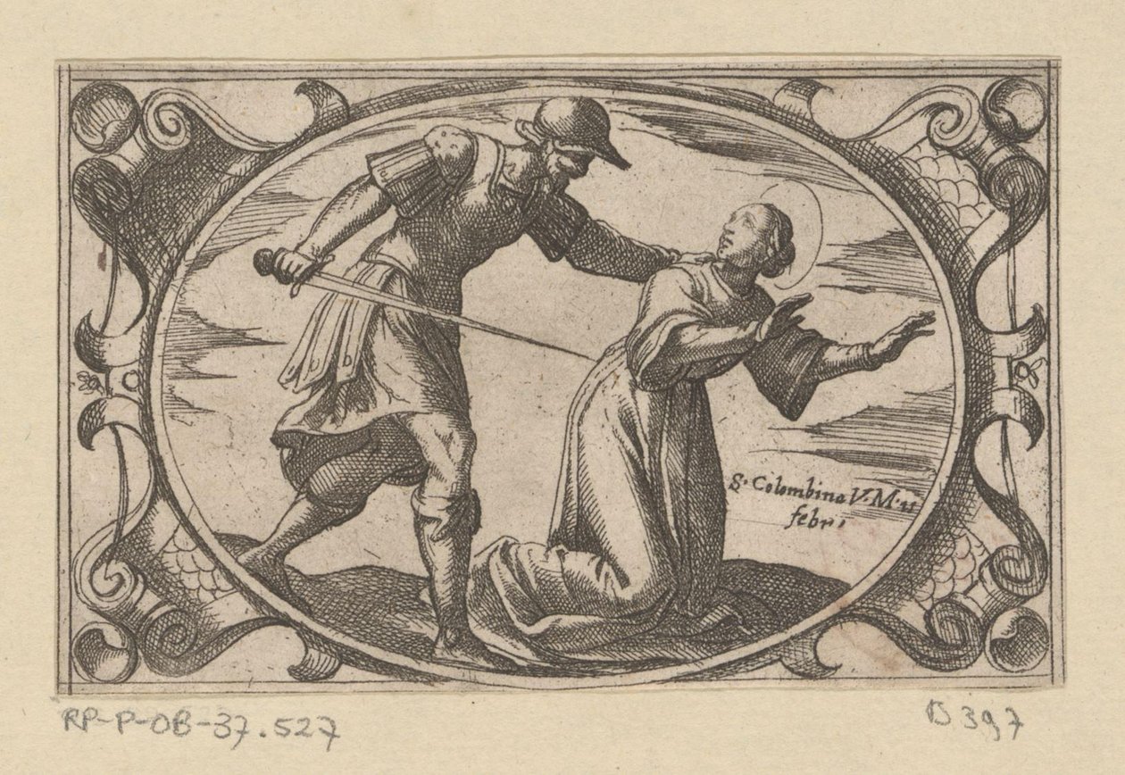 H. Columbina, de dochter van H. Austerius Romeinse martelaressen (series title) Imagini di moltes vergini Rom nel martirio (series title) de Antonio Tempesta