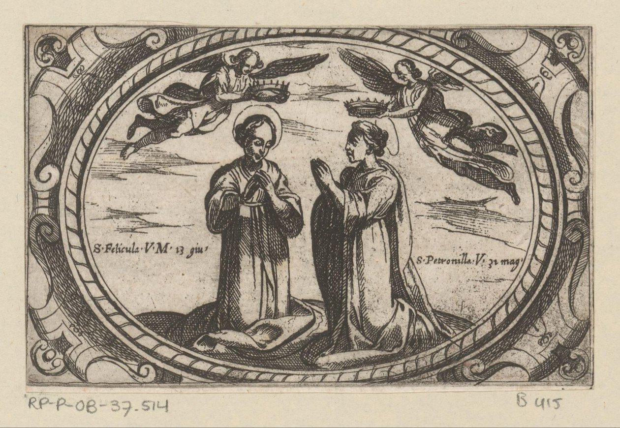 H. Felicula en H. Petronilla Romeinse martelaressen (series title) Imagine di muchas vergini Rom nel martirio (series title) de Antonio Tempesta