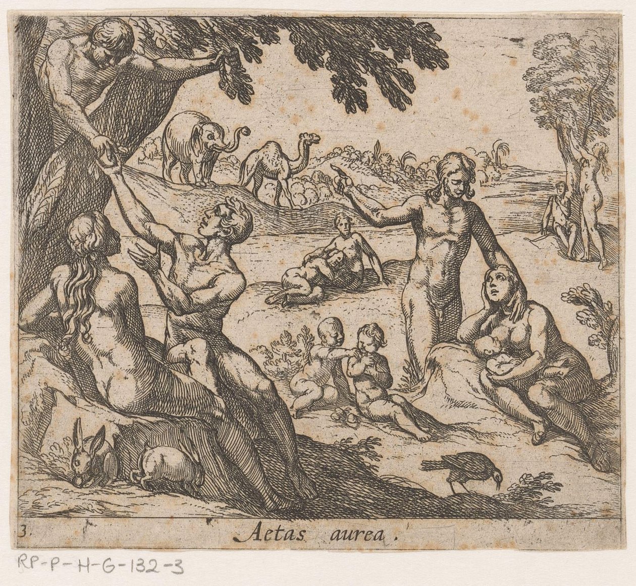 La era dorada Aetas aurea (título sobre objeto) Metamorphoseon sive transformum (título de la serie) Metamorfosis de Ovidio (título de la serie) de Antonio Tempesta