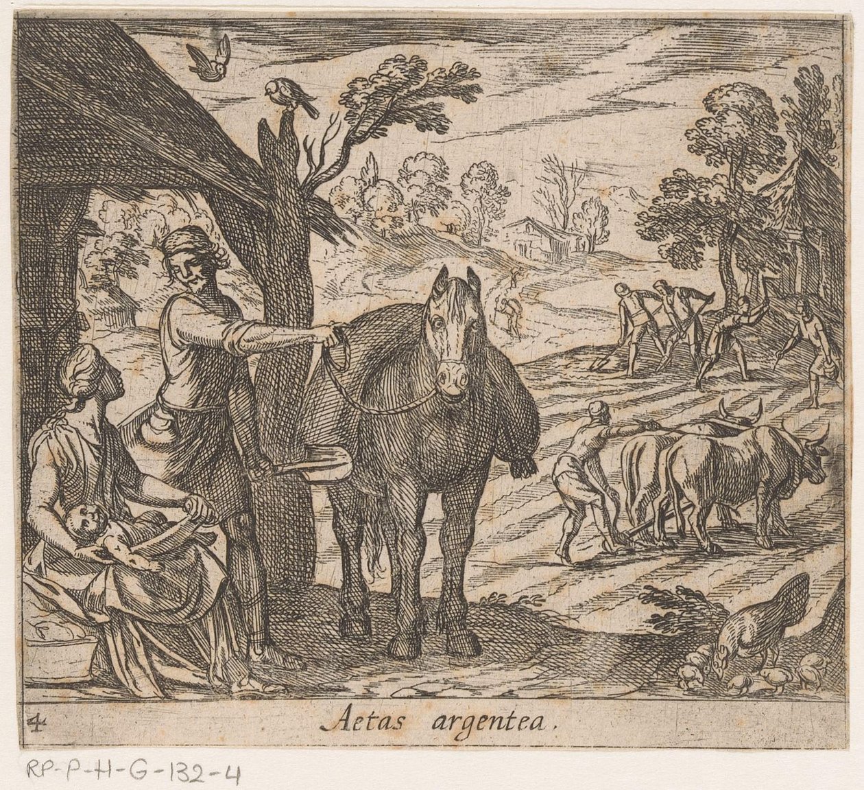 la edad de plata Aetas argentea (título sobre objeto) Metamorphoseon sive transformum (título de la serie) Metamorfosis de Ovidio (título de la serie) de Antonio Tempesta