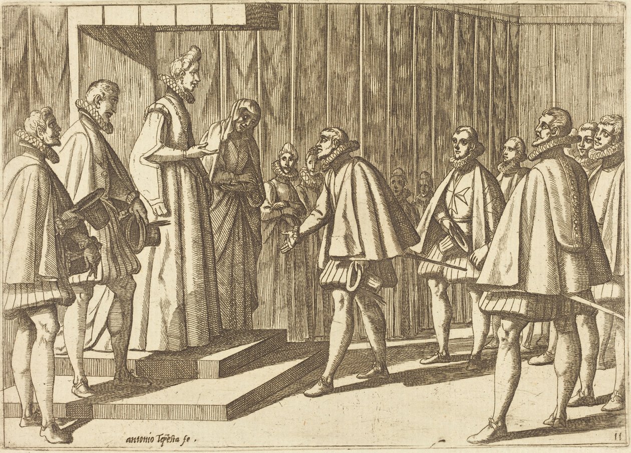 Príncipe italiano ante Margarita de Austria de Antonio Tempesta