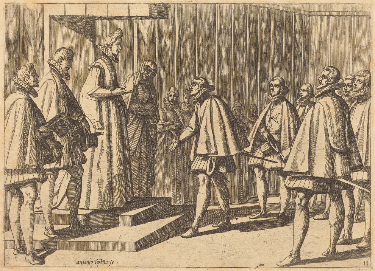 Príncipe italiano ante Margarita de Austria de Antonio Tempesta