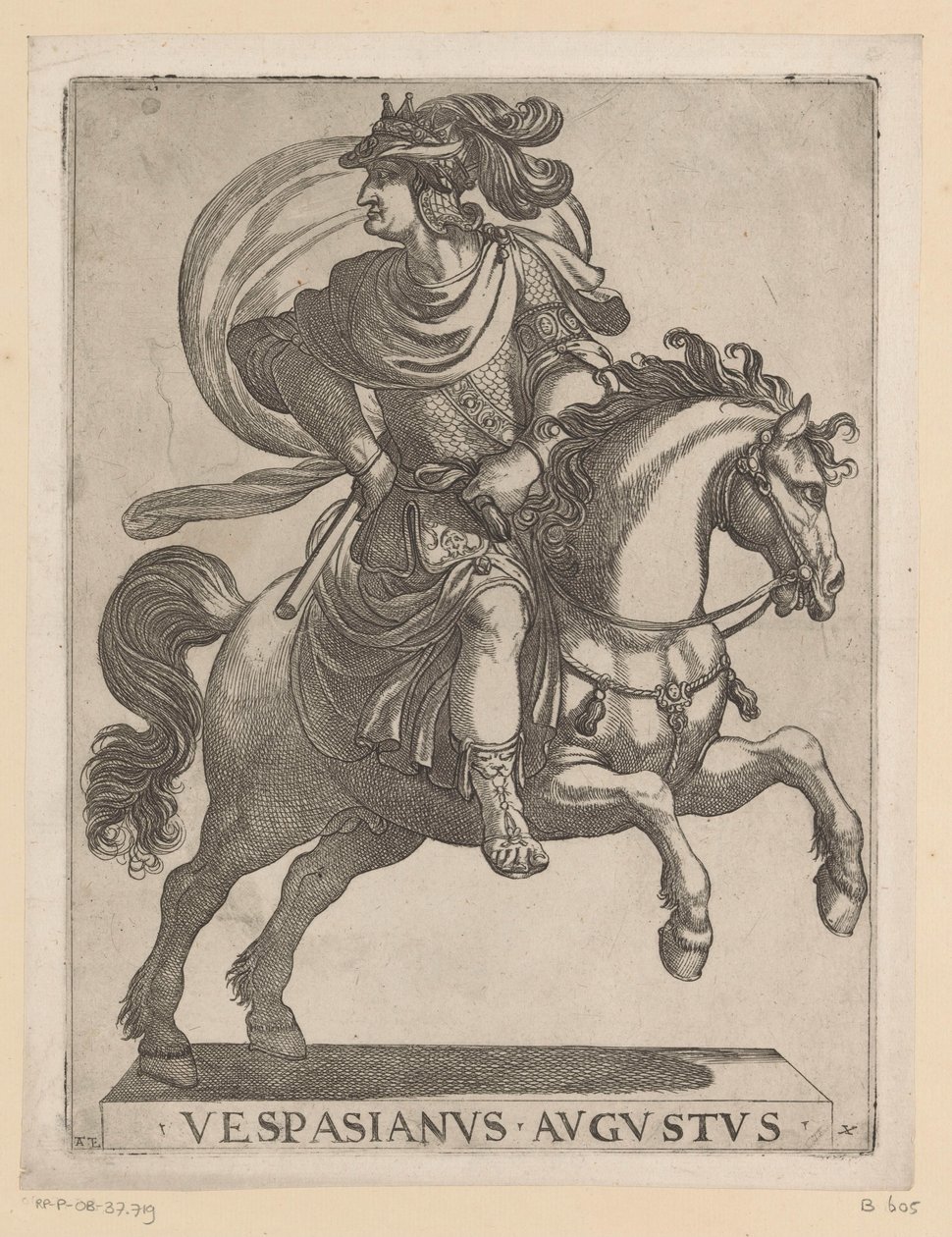 Emperador Vespasiano a caballo Primeros doce emperadores romanos a caballo (título de la serie) XII caesares in equestri (título de la serie) de Antonio Tempesta