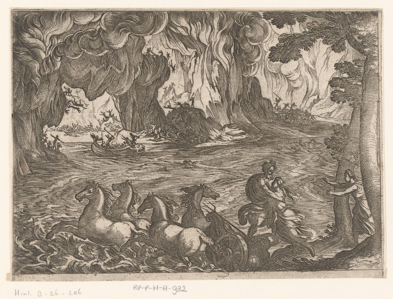 Paisaje con el robo de Proserpina Paisajes con escenas mitológicas (título de serie) de Antonio Tempesta