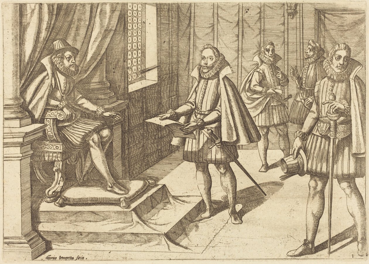 Felipe II de España en su trono de Antonio Tempesta