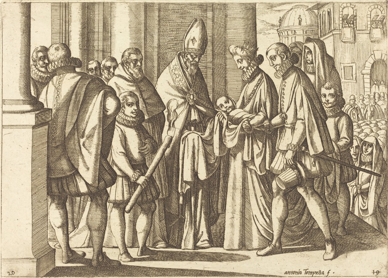 Felipe de Niño ante Margarita de Austria de Antonio Tempesta