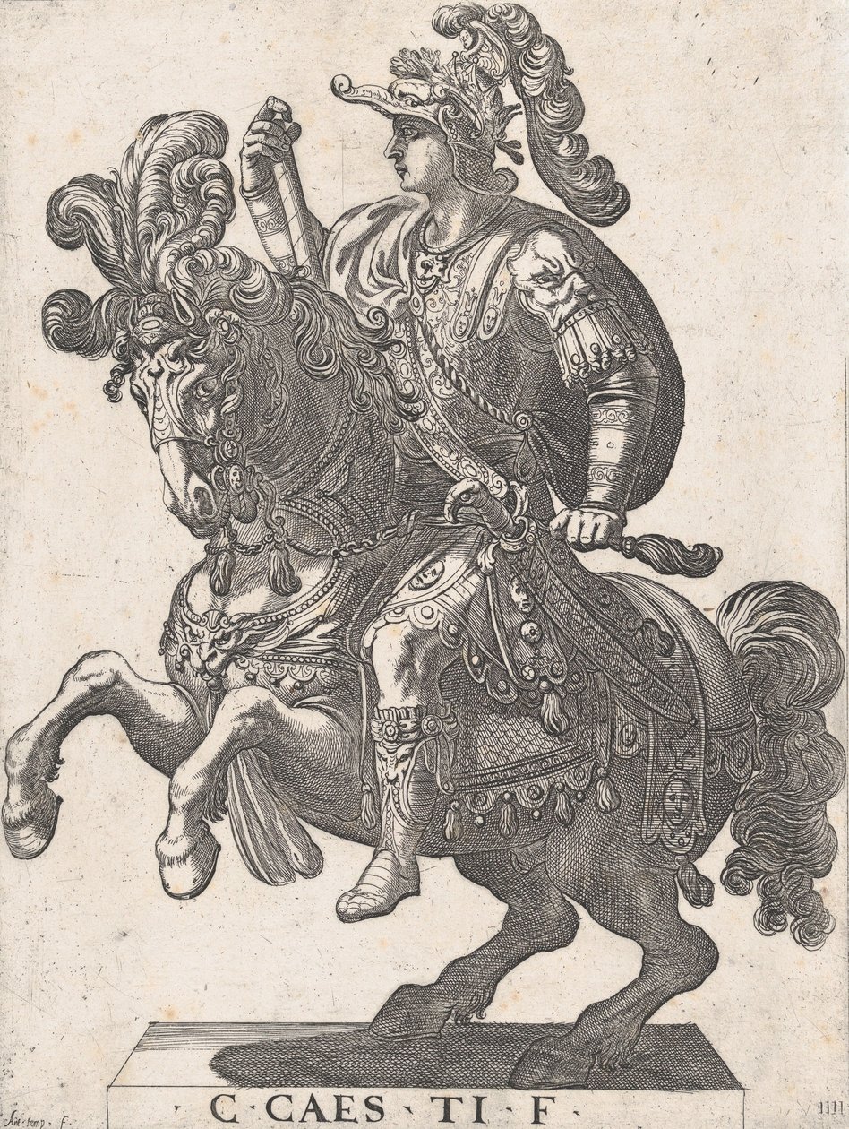 Placa 4: Emperador Cayo a caballo, de 