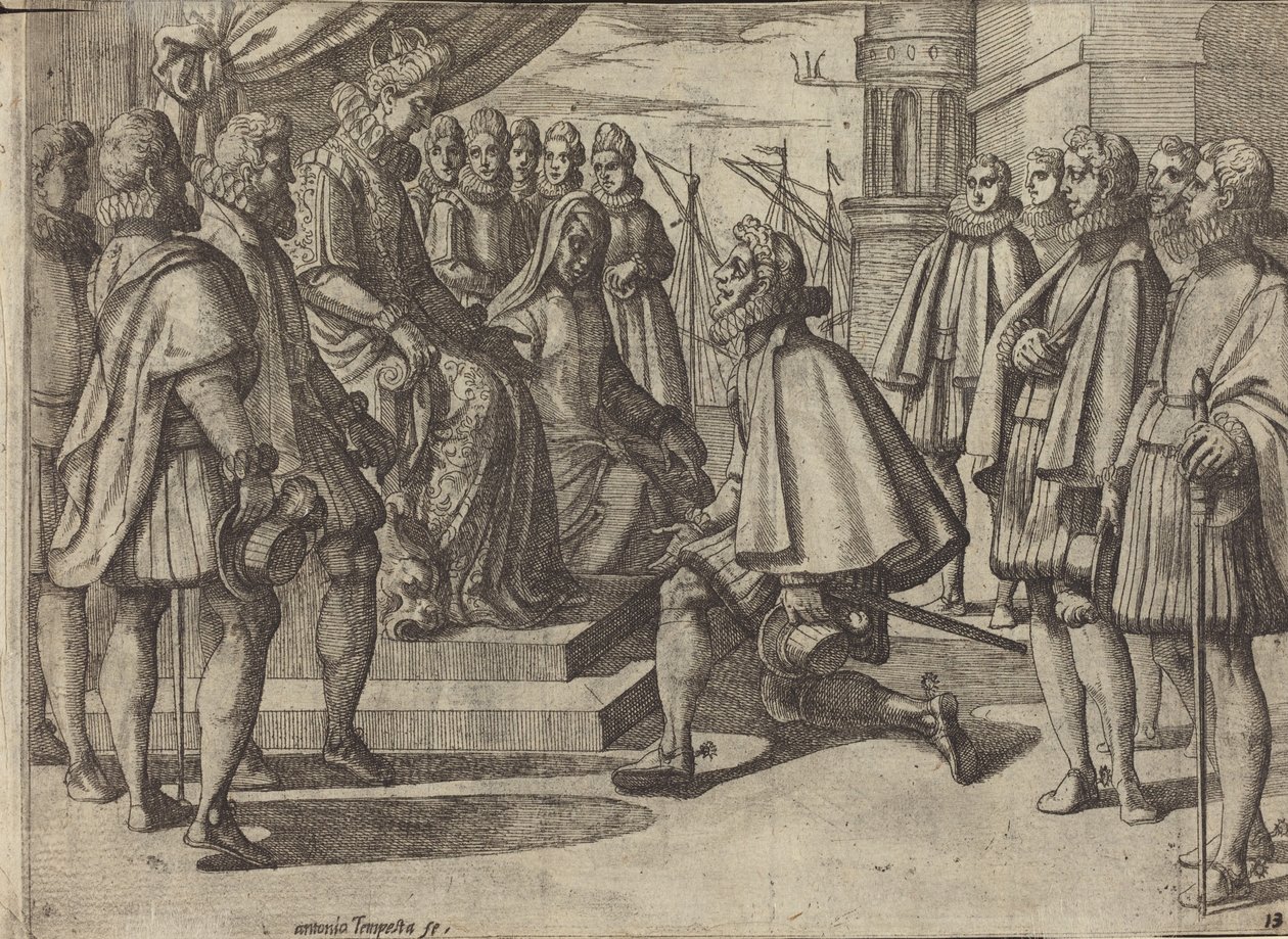 El duque de España ante Margarita de Austria [verso] de Antonio Tempesta
