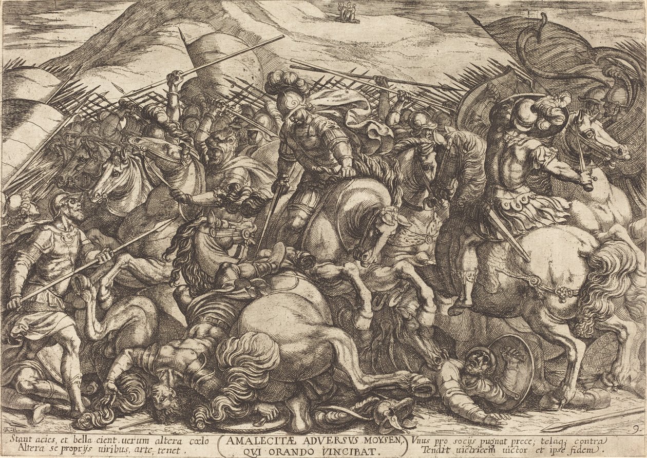 La derrota de los amalecitas por los hebreos de Antonio Tempesta